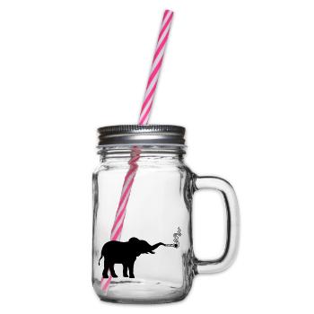 Smoking Elephant Joint Weed - Glass jar with handle and screw cap - clear - Right