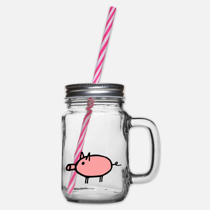 Cochon - Bocal à boisson - transparent