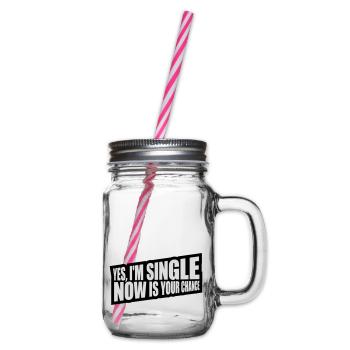 single now your chance - Henkelglas mit Schraubdeckel - Klar - Rechts