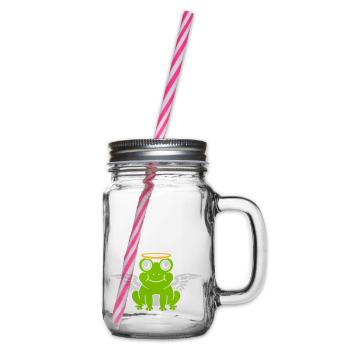 Angel Frog Wing Halo - Glass jar with handle and screw cap - clear - Right