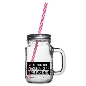 not talk to me - Glass jar with handle and screw cap - clear - Right