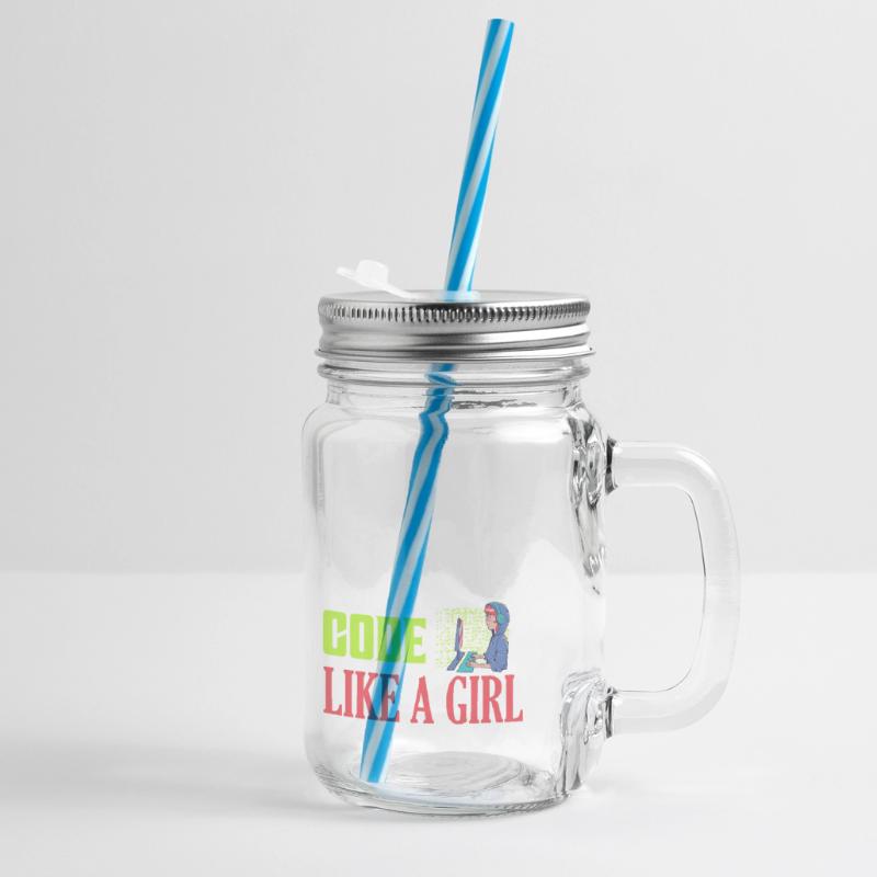 Coder comme une fille Programmeur Codage Bocal à boisson