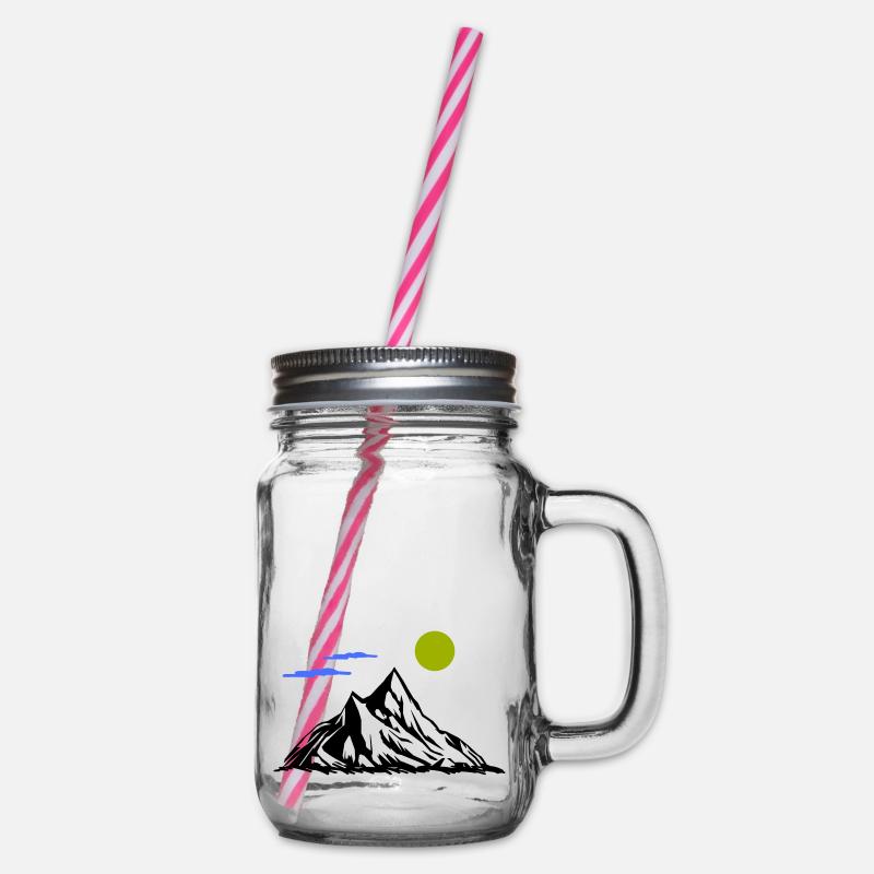 Berge - Henkelglas mit Schraubdeckel - Klar