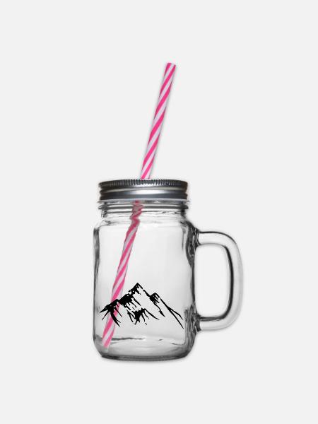 Berge - Henkelglas mit Schraubdeckel - Klar