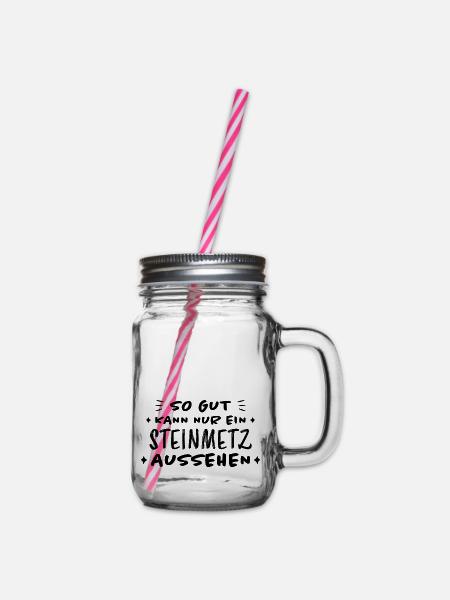 Steinmetz Lustiger Spruch Kunst Steinmetz Geschenk - Henkelglas mit Schraubdeckel - Klar