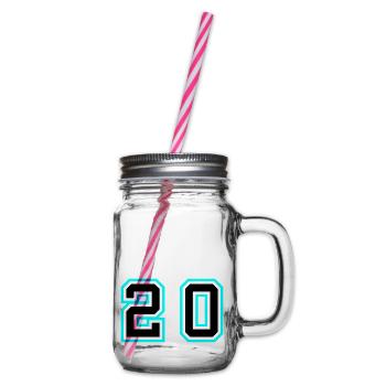 Symbole de 20 chiffres - Bocal à boisson - transparent - Droite