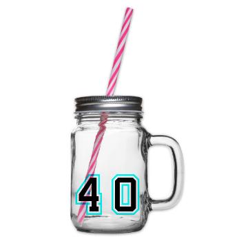 40 Zahl symbol - Henkelglas mit Schraubdeckel - Klar - Rechts