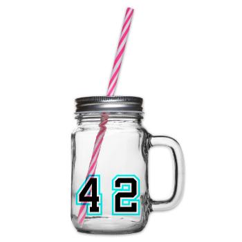 42 Zahl symbol - Henkelglas mit Schraubdeckel - Klar - Rechts