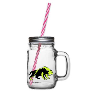 tigers 02 - Glass jar with handle and screw cap - clear - Right