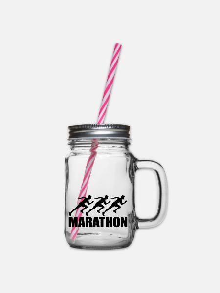 marathon - Henkelglas mit Schraubdeckel - Klar