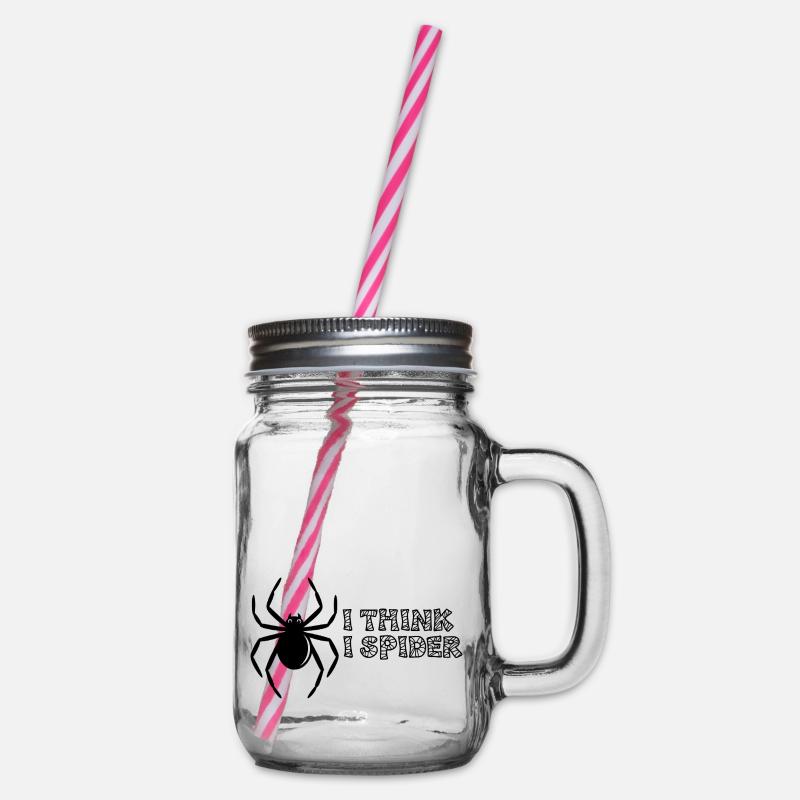 I think I spider - Henkelglas mit Schraubdeckel - Klar