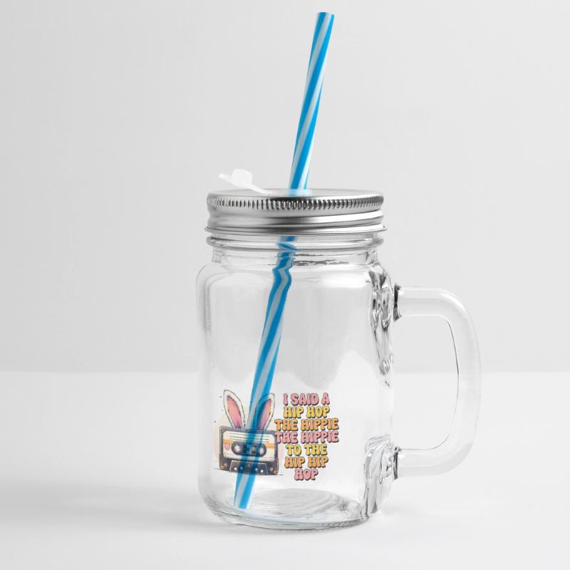 Easter Easter Bunny Easter Eve Easter Sunday Easter Egg Spring Glass jar with handle and screw cap