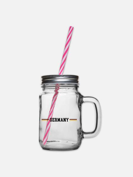 Germany Fahne - Henkelglas mit Schraubdeckel - Klar