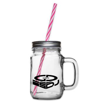 god is a dj - Glass jar with handle and screw cap - clear - Right