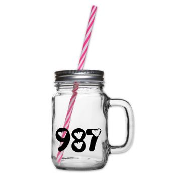 987 map Moorea - Glass jar with handle and screw cap - clear - Right