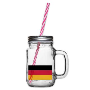 flag_german - Henkelglas mit Schraubdeckel - Klar - Rechts
