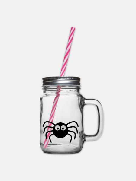 Spinne - Henkelglas mit Schraubdeckel - Klar