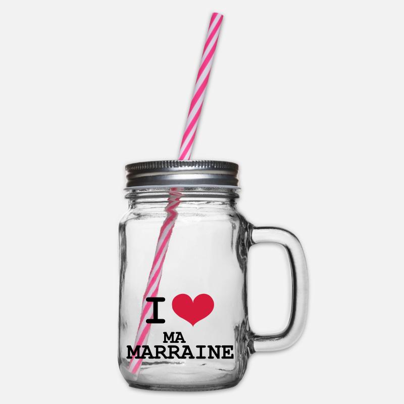 I Love ma Marraine - Bocal à boisson - transparent