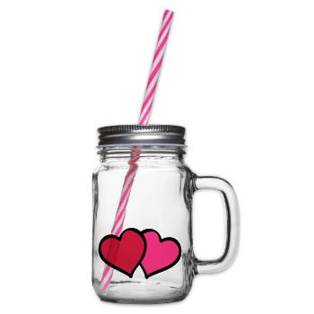 hearts comic - Henkelglas mit Schraubdeckel - Klar - Rechts