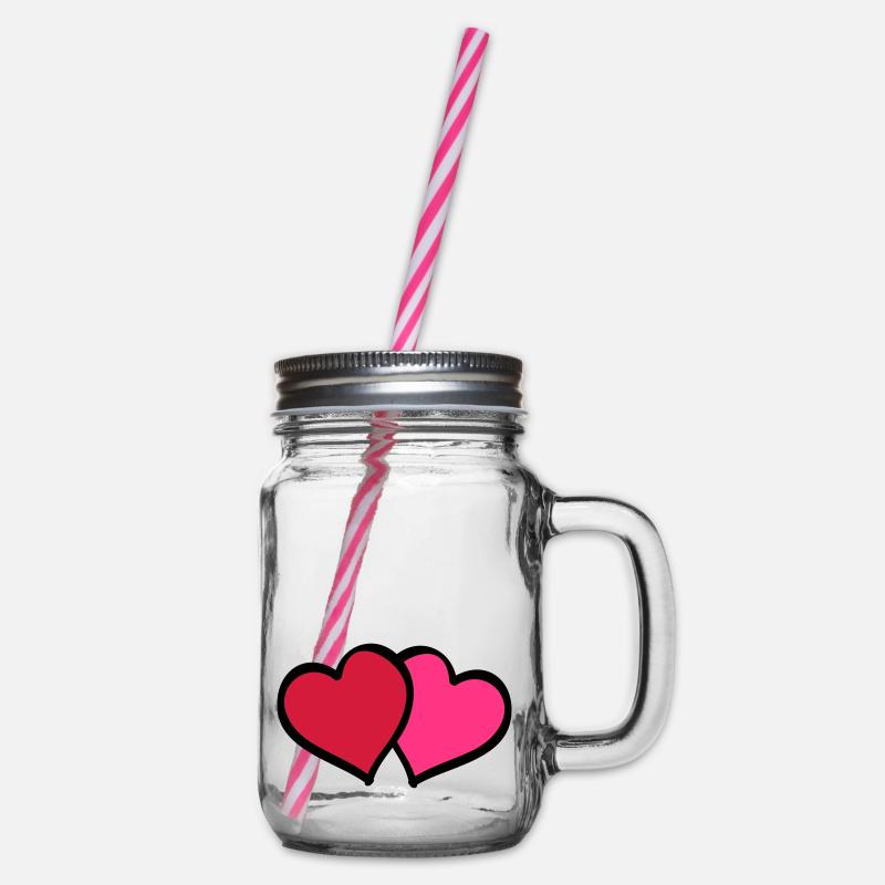 hearts comic - Henkelglas mit Schraubdeckel - Klar