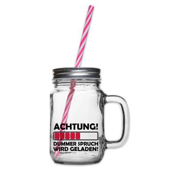 dummer_spruch_2 - Henkelglas mit Schraubdeckel - Klar - Rechts