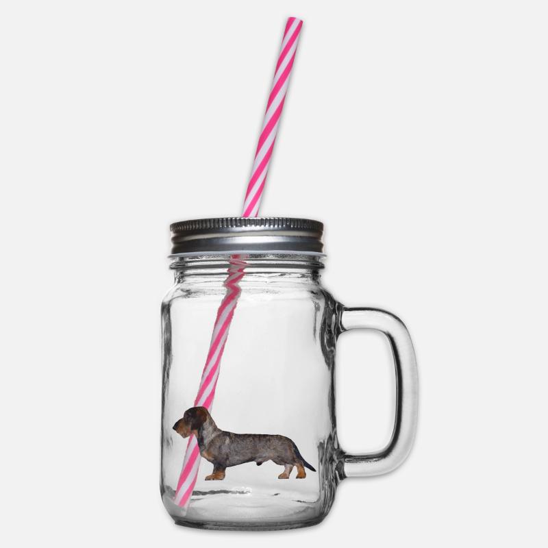 Idée cadeau teckel teckel poilu - Bocal à boisson - transparent