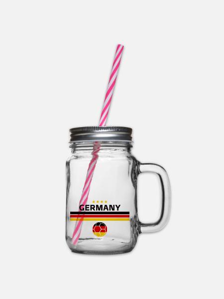 Deutschland Fußball Trikot Deutschland Geschenk 2022 - Henkelglas mit Schraubdeckel - Klar