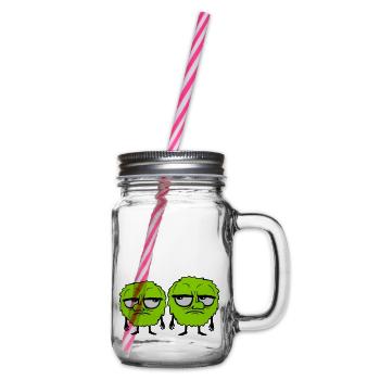 2 Monsters Roll Eyes - Glass jar with handle and screw cap - clear - Right