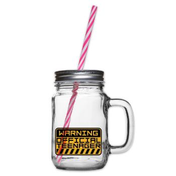 warning official teenager Zitat - Henkelglas mit Schraubdeckel - Klar - Rechts