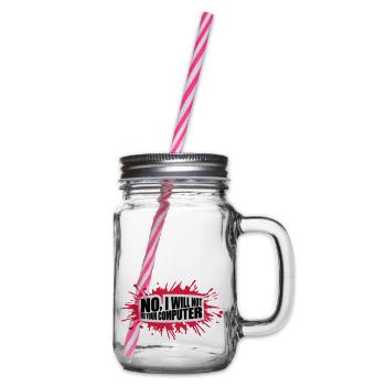 not fix your computer - Glass jar with handle and screw cap - clear - Right