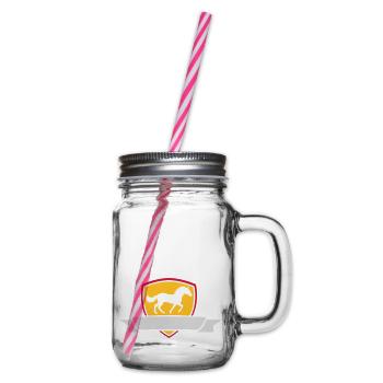 Insert Text Horse Banner - Glass jar with handle and screw cap - clear - Right