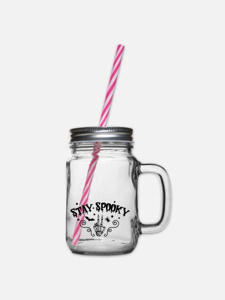 stay spooky - Henkelglas mit Schraubdeckel - Klar