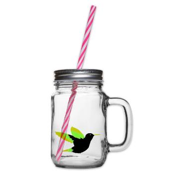Hummingbird 01 - Glass jar with handle and screw cap - clear - Right
