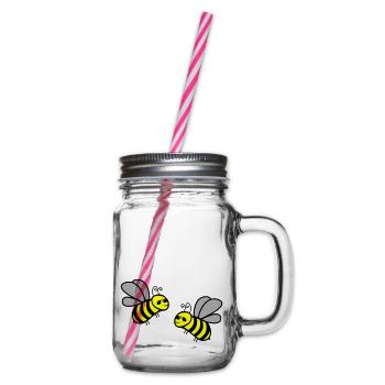 biene cool 2 - Henkelglas mit Schraubdeckel - Klar - Rechts
