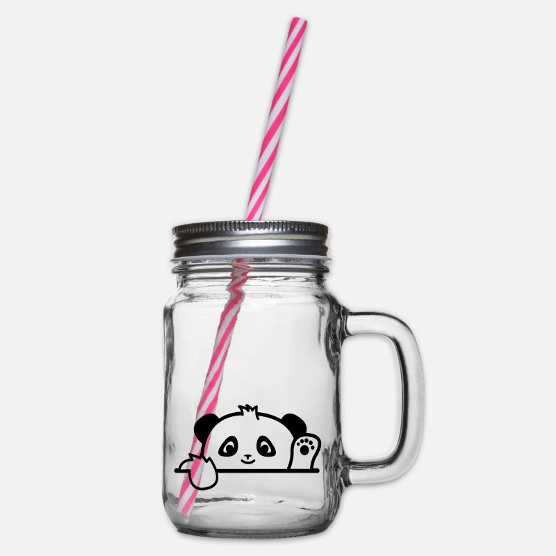 panda timide qui se cache et salut 21-5 - Bocal à boisson - transparent