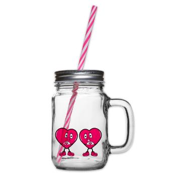 Amour des cœurs comiques - Bocal à boisson - transparent - Droite