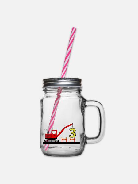 Bagger - Henkelglas mit Schraubdeckel - Klar