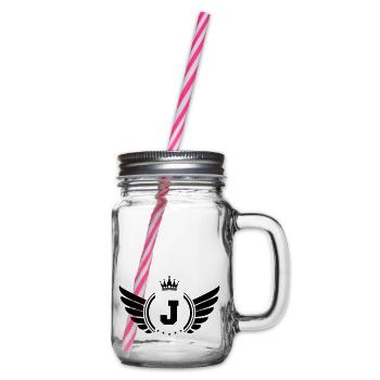 Coat of arms J - Glass jar with handle and screw cap - clear - Right