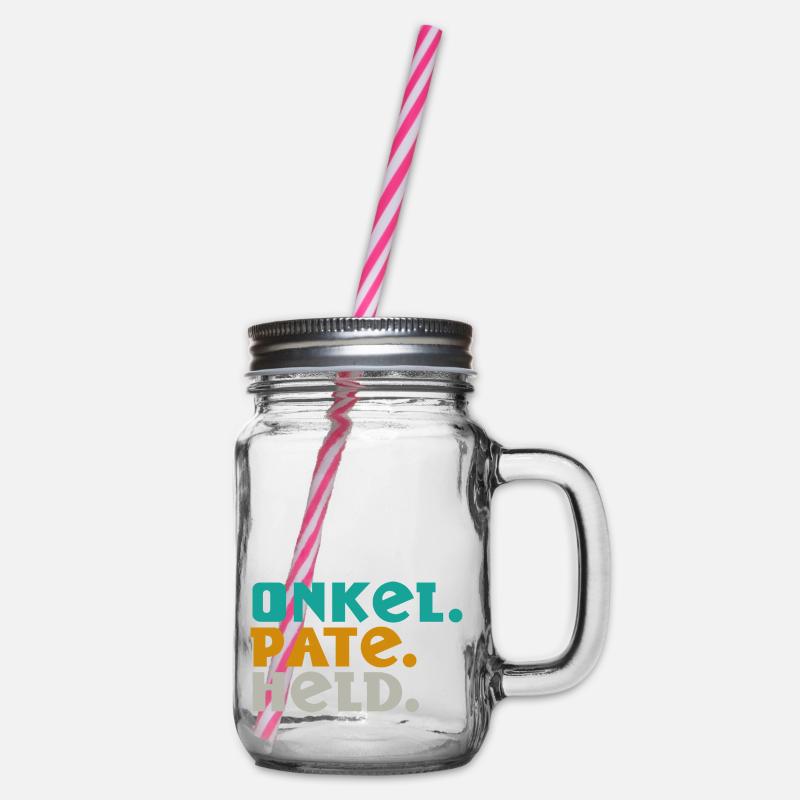 Onkel. Pate. Held. – Drei Worte, ein Lebensstil - Henkelglas mit Schraubdeckel - Klar