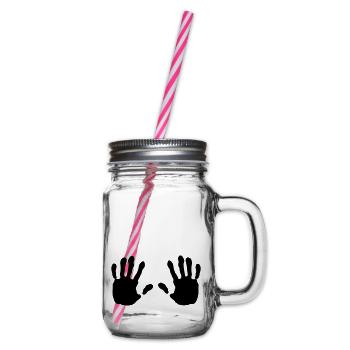 haende, Hand - Henkelglas mit Schraubdeckel - Klar - Rechts