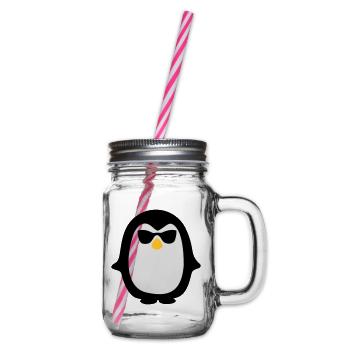 Pinguin - Henkelglas mit Schraubdeckel - Klar - Rechts