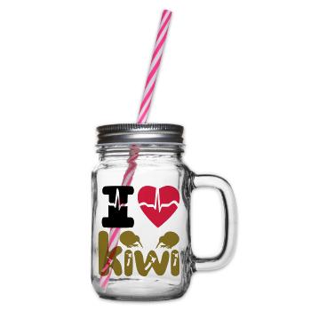 ICH LIEBE KIWI - Henkelglas mit Schraubdeckel - Klar - Rechts