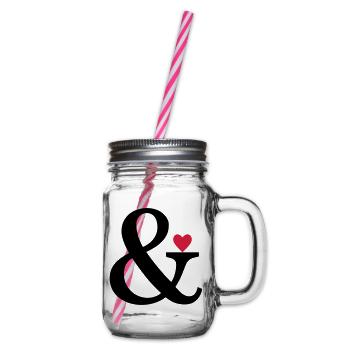 Ampersand Herz - Liebe Geschenk Zeichen der Liebe - Henkelglas mit Schraubdeckel - Klar - Rechts