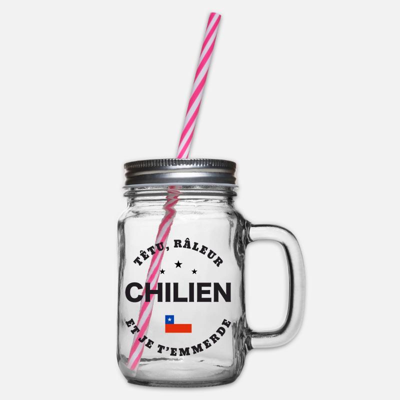 Chilien, têtu, râleur - Bocal à boisson - transparent
