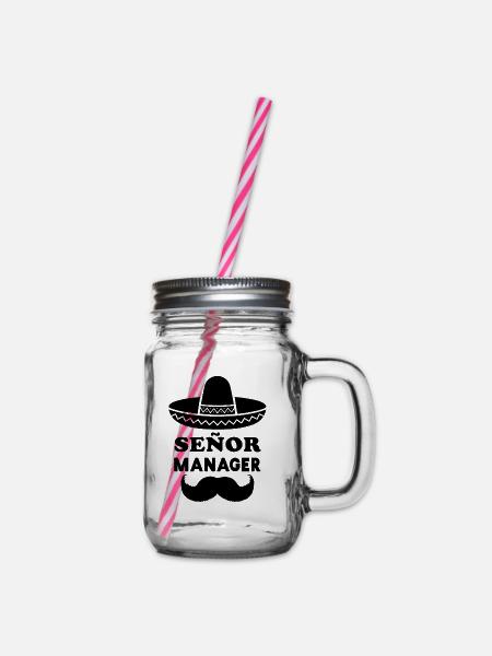 Señor Manager (Senior Manager) - Henkelglas mit Schraubdeckel - Klar
