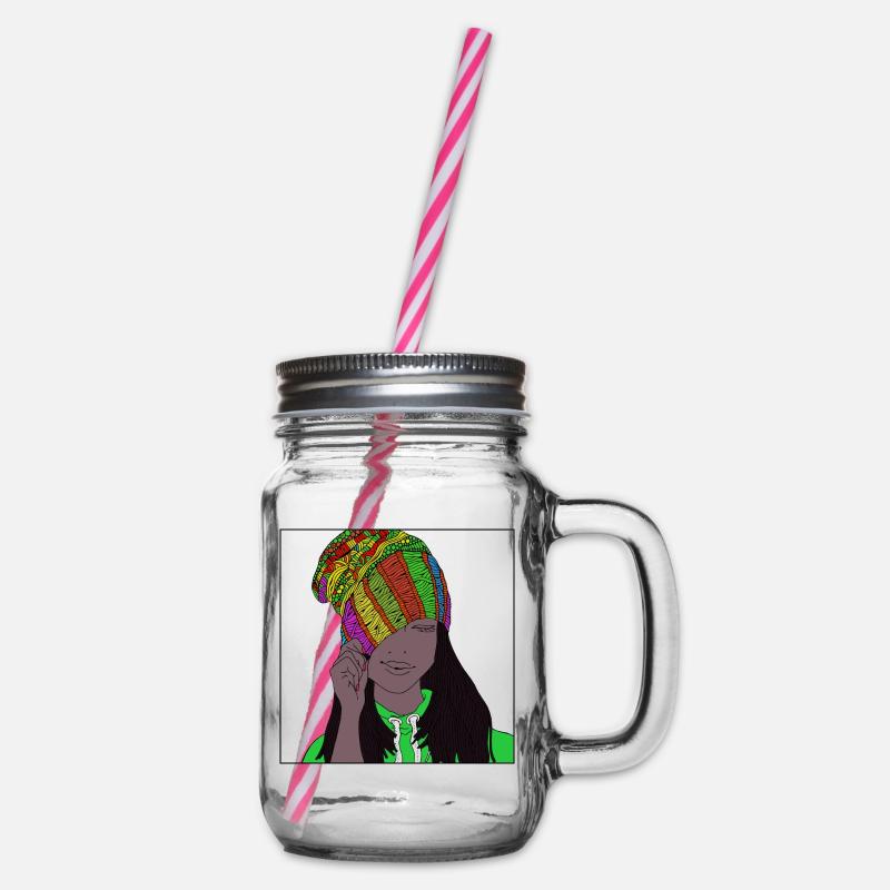 Dame avec bonnet - Bocal à boisson - transparent