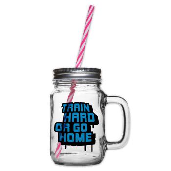 train_hard_or_go_home__f2 - Glass jar with handle and screw cap - clear - Right