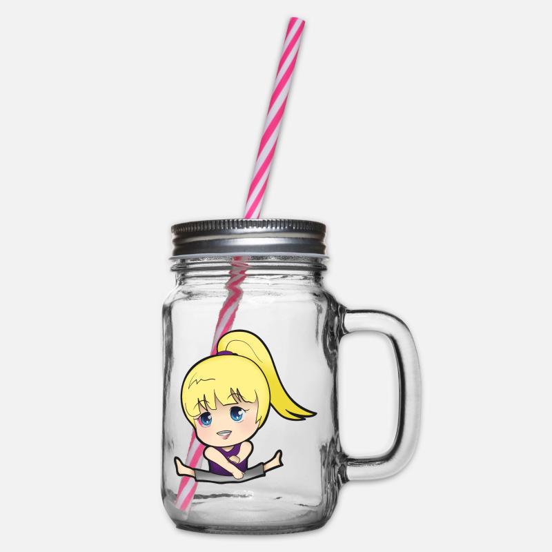 Chibi Anime Manga Splitkick - Henkelglas mit Schraubdeckel - Klar