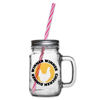 Winner Winner Chicken Dinner - Glass jar with handle and screw cap - clear - Right