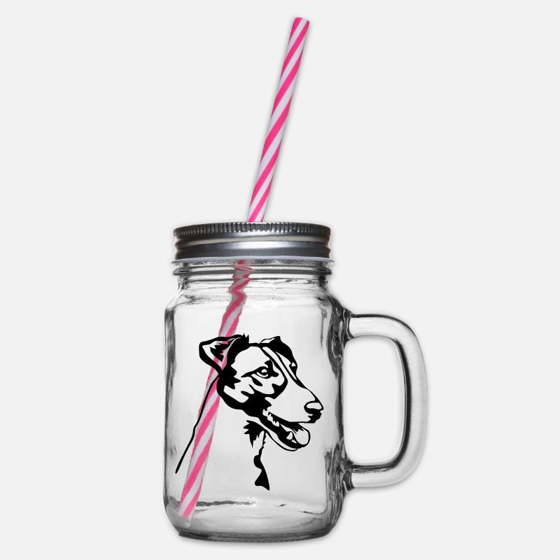 Foxterrier Kopf - Henkelglas mit Schraubdeckel - Klar